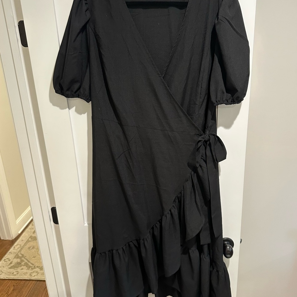 Elegant Black Wrap Dress